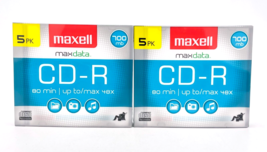 CD-R Maxell 5 Pack Blank Audio Music Data Recordable 80min 700MB Disc Sl... - £16.93 GBP