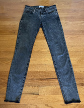 Frame Denim Black Le Skinny De Jeanne Jeans Size 25 Raw Hem gray wash ankle - £19.39 GBP