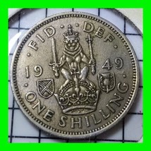1949 UK Great Britain British One 1 Shilling Vintage World Coin - $14.84