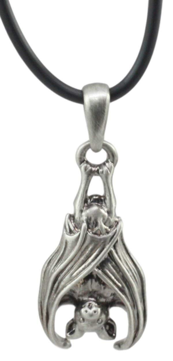Ebros Gothic Sleeping Vampire Bat Pendant Pewter Necklace Jewelry Accessory - $16.99