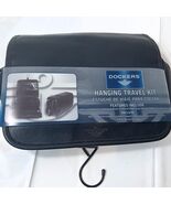 New Dockers Hanging Travel kit Black faux leather vinyl tri-fold Toiletr... - $59.93 CAD