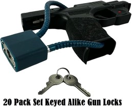 20 Pack KEYED ALIKE Cable Gun Locks with Keys 13.5&quot; for Pistols, Shotgun... - $1,237.11 MXN
