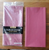 Set of Two Amscan Maroon Plastic 54&quot; x 108&quot; Rectangular Table Cover (NEW) - $4.90