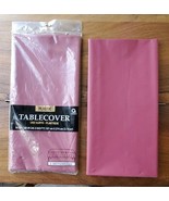 Set of Two Amscan Maroon Plastic 54&quot; x 108&quot; Rectangular Table Cover (NEW) - £3.86 GBP
