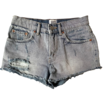 Bdg Womens Cut-Off Shorts Blue Distressed Denim Size 24 Mid Rise - £14.19 GBP