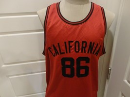 Red Sewn California #86 Polyester Basketball Jersey Adult L Excellent Co... - £21.57 GBP