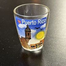 2&quot; Puerto Rico PR Shot Glass Sun Sky Flag Birds Castle Store front - $9.89