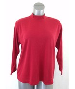 Tabi International Women&#39;s XL Red Long Sleeve Polyester Blend Turtleneck... - $9.89