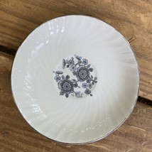 Barrett’s Delphatic White Tableware Berry Dessert Bowl Blue White Flowers - $6.92
