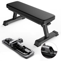 Finer Form Gym Quality Foldable Flat Bench For Multi-Purpose Weight Trai... - £204.44 GBP