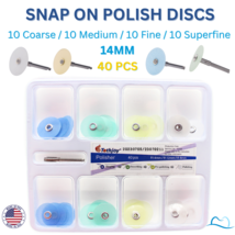 40 Snap On Dental Composite Polishing Contouring Finishing Discs Stem Wh... - $19.77