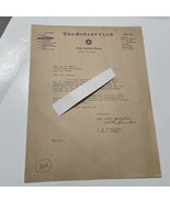 The Rotary Club Port Arthur Texas 1935 Letter To state Representative - $105.15 CAD
