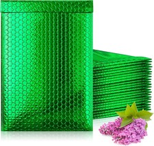 25 Metallic Bubble Mailers 6.5&quot; x 10.5 Green Foil Self Seal Padded Envelopes - £28.69 GBP