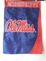 NEW Embroidered University Of Mississippi Ole Miss Rebels Collegiate Flag Banner - £18.77 GBP