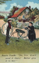 PRIEST REPAIRS BICYCLE-RUSTIC YOUTH-DON&#39;T SEND IT THERE BAMFORTH COMIC P... - $12.13