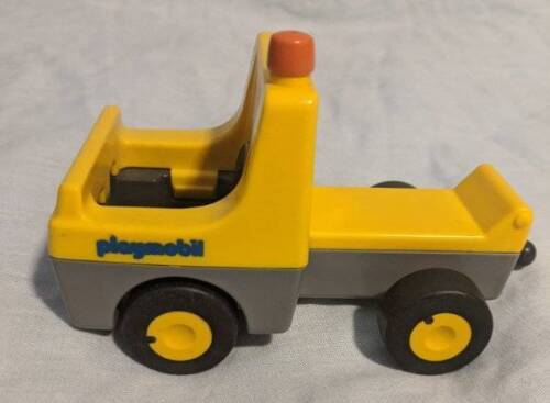 Primary image for Vintage 1990 Playmobil Yellow Construction Dump Truck Toy Car Vehicle Rare