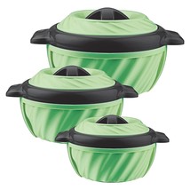 casserole dish with lid Green SET OF 3 Insulated 304 Stainless Steel Inner Body - £47.71 GBP