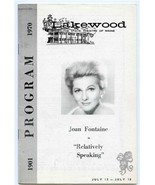 Lakewood State Theatre of Maine Program Joan Fontaine Relatively Speakin... - £14.12 GBP