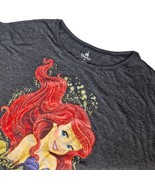 Disney Parks Women&#39;s Dolman T Shirt Size XS Gray Ariel Mermaid Sparkly - $30.69