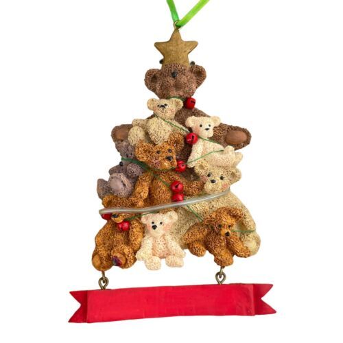 Primary image for Kurt S Adler Ornament Holly Bearies Tree of Bears Gold Star Red Banner
