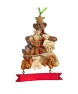 Kurt S Adler Ornament Holly Bearies Tree of Bears Gold Star Red Banner - £19.04 GBP