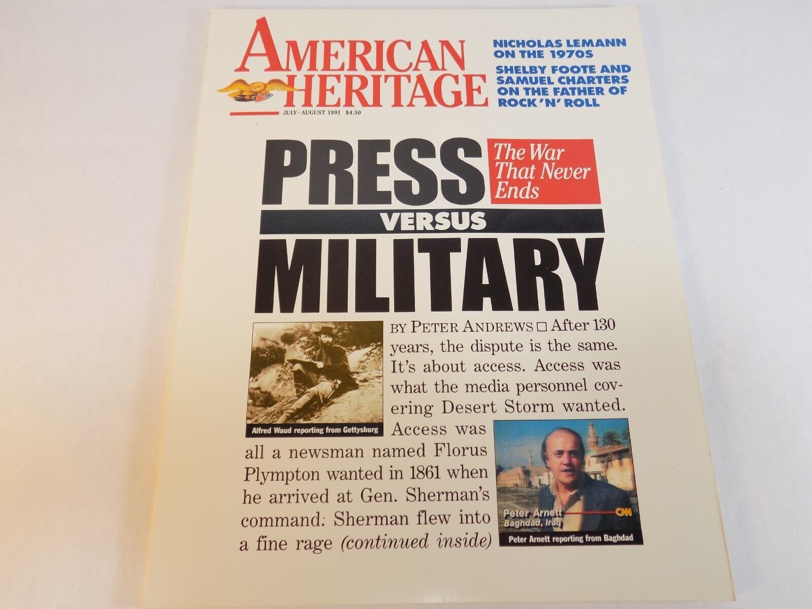 Primary image for AMERICAN HERITAGE MAGAZINE  JULY/AUGUST 1991 42/4 PRESS VS. MILITARY