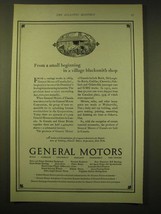 1924 General Motors Ad - From a small beginning in a village blacksmith shop - £14.86 GBP