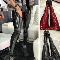Women Shiny Vinyl Faux Patent Leather Stretch Leggings Wet Look PVC PU Trousers - £14.35 GBP
