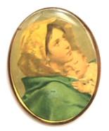 Virgin Mary Baby Jesus Religious Pin Catholic Christian Devotional Mothe... - $242.83 MXN