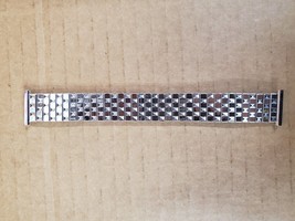 Speidel White gold fill Stretch link 1970s Vintage Watch Band Nos W10 - $54.89