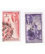 Stamps Barbados Definitive George VI 4 Cents &amp; 48 Cents USED - $1.02