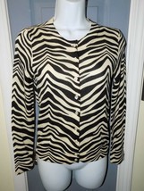 J. Crew Zebra Stripe Beige Cardigan Long Sleeve Size XS Women&#39;s NWOT - £26.25 GBP