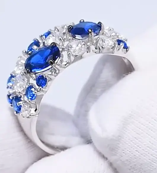 Silver ring for women 925 assay value with cubic zirconia stones, silver - $175.19 CAD