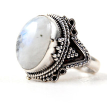 925 Sterling Fine Silver Rainbow Moonstone Gemstone Ring Women Gift RSP-1054 - £33.34 GBP