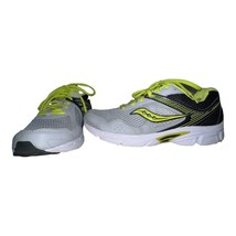 Saucony Cohesion 10 LTT Boy&#39;s Size 7 Gray Black Neon Athletic Sneaker SY57141 - £15.32 GBP