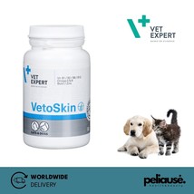 Vetexpert Vetoskin Skin &amp; Hair Food Supplement for Dogs &amp; Cats 60 Caps - £17.10 GBP