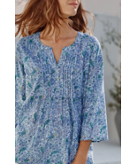 J.Jill Sz Lp or L reg. Pintucked Linen Blend Popover Split V Neck Blouse - $23.97 CAD
