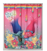 Shower Curtain Trolls Dreamworks Fabric 2Pk New -72inx72in Shower Curtains - £19.98 GBP