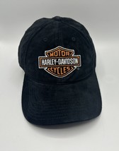 Harley Davidson Leather Hat Suede Strap Back Baseball Cap Adjustable Motorcycles - £20.19 GBP
