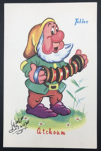 1950s Walt Disney Tobler Chocolates Atchoum Sneezy Postcard Snow White France - $18.53