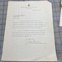 Antique Letter Stanfield Lodge No. 217 1922 Denton Texas Masonic - $28.97 CAD