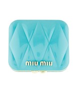 NEW! Genuine MIU MIU Teal Tiffany Blue Quilted Compact Makeup Mirror Met... - $69.99