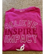 Women&#39;s T-Shirt Pink (Message: Believe Inspire Impact) Size: XL New - £13.36 GBP