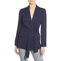 NWT Womens Size Small Nordstrom 1.STATE Belted Navy Blue Blazer Jacket - $39.99