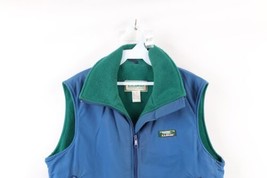 Vtg 90s LL Bean Mens Medium Distressed Spell Out Fleece Lined Vest Jacket USA - £39.38 GBP