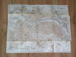 1925 Original Antique Map Of City Of Dresden / Saxony Sachsen / Germany - $24.08