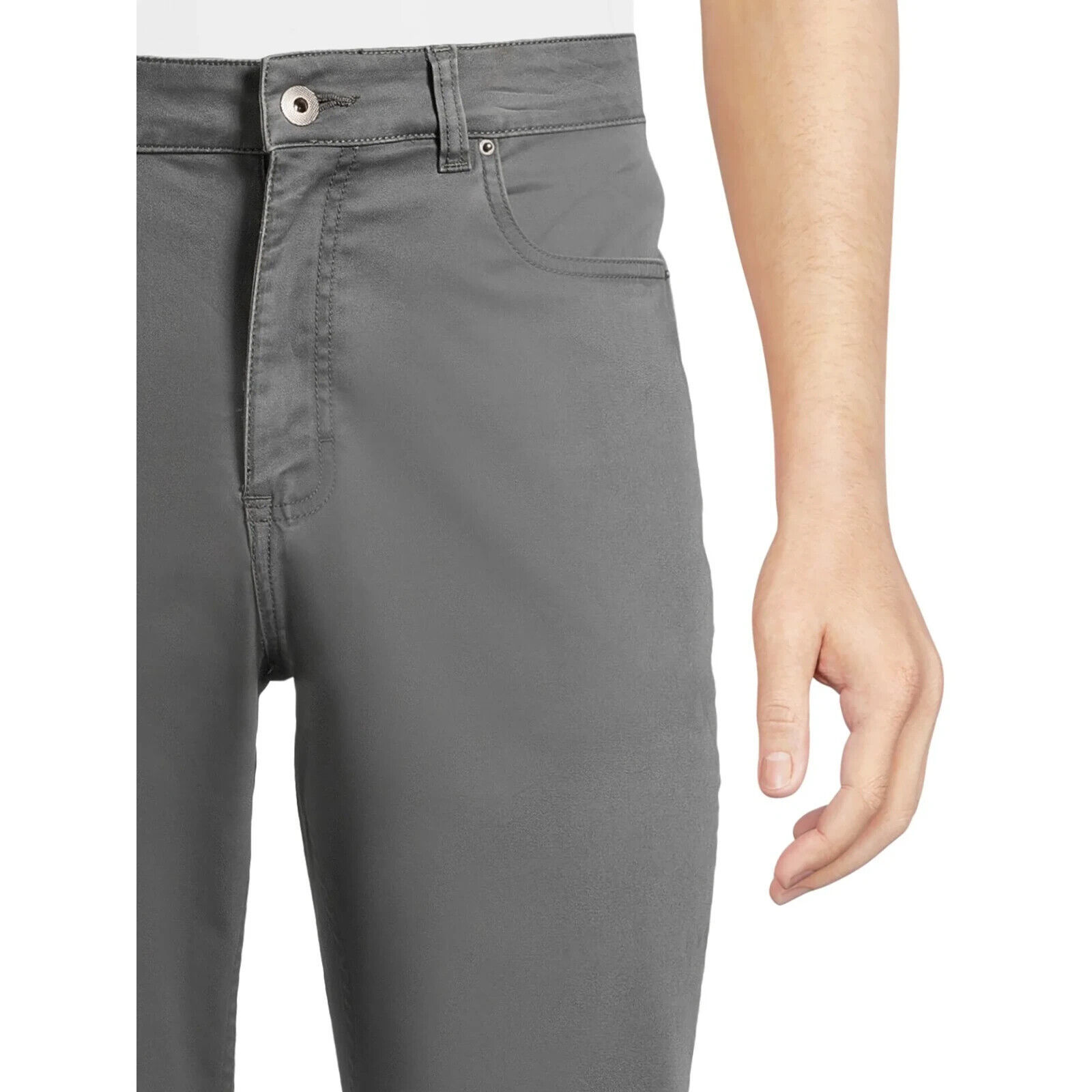 George Men’s Premium 5 Pocket Garment Washed Pants, Grey Size 38x32 Item image 2