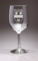 McArdle Irish Coat of Arms Wine Glasses - Set of 4 (Sand Etched) - £54.69 GBP