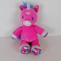 Build A Bear Candy Hearts Unicorn 18&quot; Plush Hot Pink XOXO BFF Girl Power Silver - £12.37 GBP