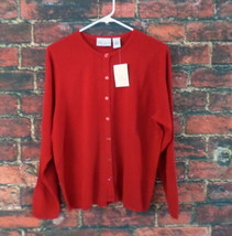 NEW The Tog Shop Women&#39;s Cardigan Sweater PXL Red Button-Up Front NWT - £19.07 GBP